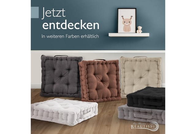 Beautissu Mila Stuhlkissen 50x50x10cm Braun