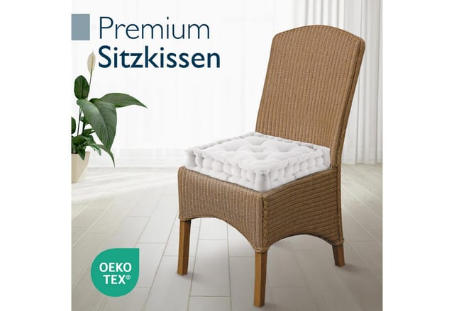 Beautissu Mila Stuhlkissen 40x40x8cm Natur 4tlg