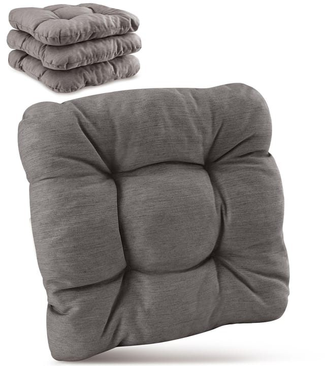 Beautissu HighLux SK Stuhlkissen 40x40x8cm Hellgrau 4tlg