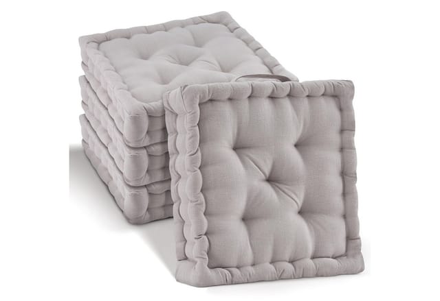 Beautissu Mila Stuhlkissen 40x40x8cm Taupe 4tlg