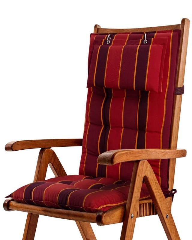 Beautissu Sun-HL Hochlehner 119x50x8cm Rot-Gestreift