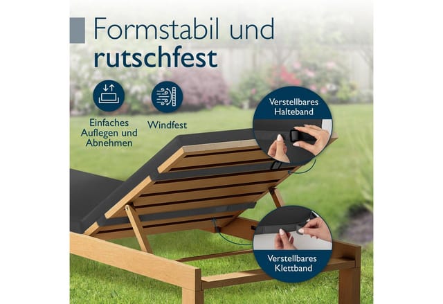 Beautissu QD-RL Rollliegenauflage 190x60x5,5cm Anthrazit