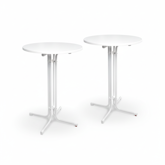 Beautissu Bellini Stehtisch Ø80xH110cm Weiß 2tlg