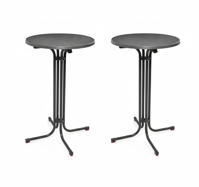 Beautissu Bellini Stehtisch Ø80xH110cm Grau 2tlg