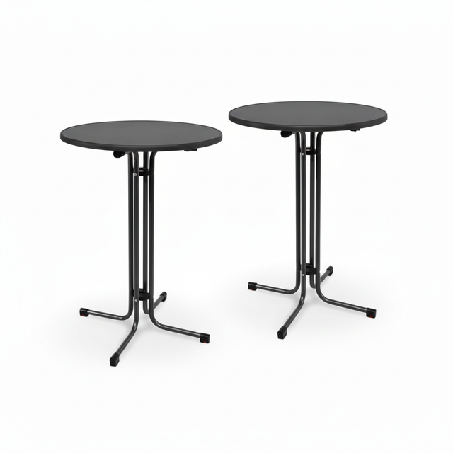Beautissu Bellini Stehtisch Ø60xH110cm Schwarz 2tlg