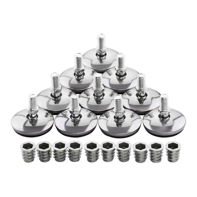 SOTECH 10er Set Verstellfüße MOBILIA Ø37 mm M8x12 Neigbar inkl. Einschraubmuffen