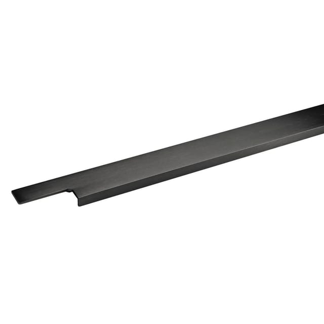 SOTECH Griffleiste SMAL Länge 596 mm Schwarz Gebürstet mit Harpunensteg Montage Zum Einfräsen