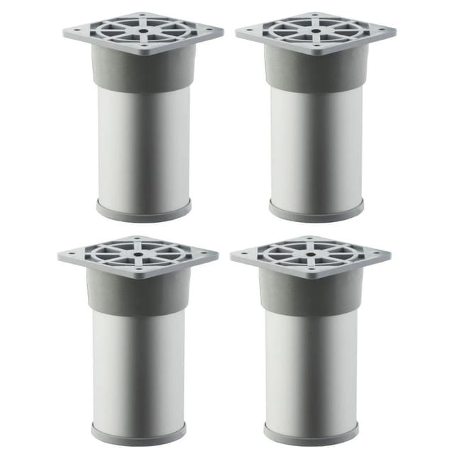 SOTECH 4er Set Möbelfüße ALFA Ø50 mm Höhe 100 mm Silberoptik Eloxiert