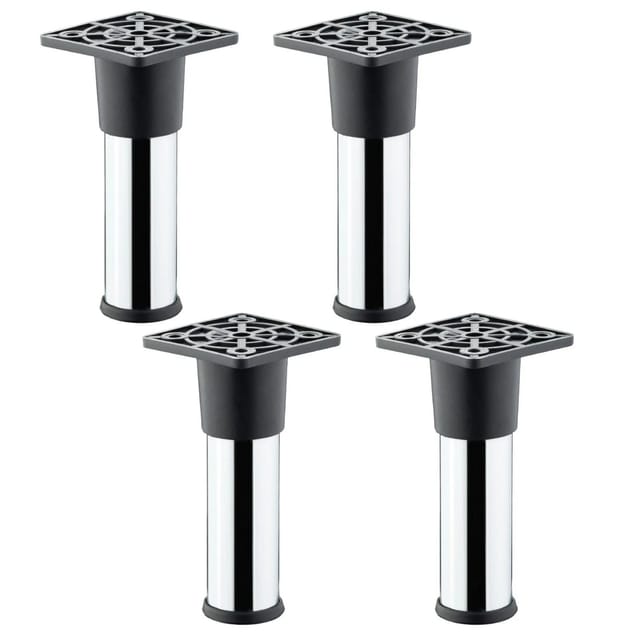 SOTECH 4er Set Möbelfüße ALFA Ø25 mm Höhe 100 mm Chrom Poliert