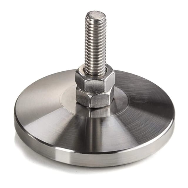 SOTECH Verstellschraube M8 x 30 mm Ø40 mm Echt Edelstahl SS201 Höhenverstellbar mit Gummi Fußteil