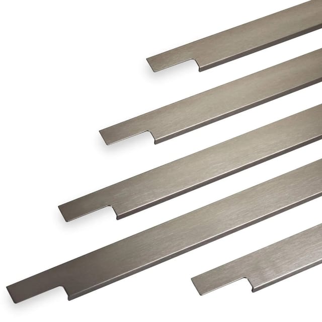SOTECH Griffleiste Slim 345 x 11 x 38 mm Aluminium Edelstahloptik Gebürstet Zum Einfräsen Harpunenstegmontage