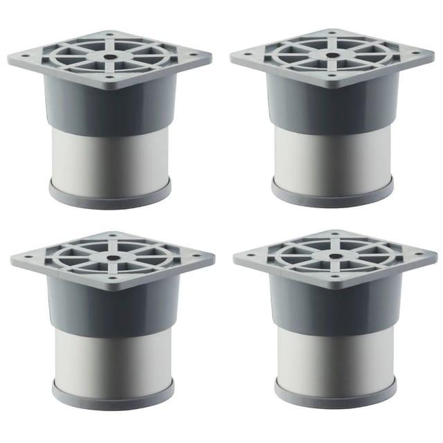 SOTECH 4er Set Möbelfüße ALFA Ø50 mm Höhe 60 mm Silberoptik Eloxiert