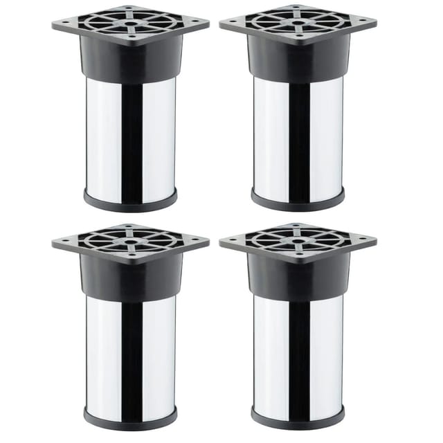 SOTECH 4er Set Möbelfüße ALFA Ø50 mm Höhe 100 mm Chrom Poliert