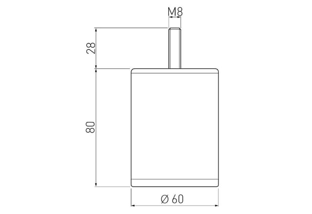 SOTECH Möbelfuß UNIFORM Chrom Poliert Höhe 80 mm