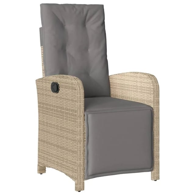 vidaXL Gartensessel mit Fußteil Verstellbar Beigemischung Poly Rattan 365189