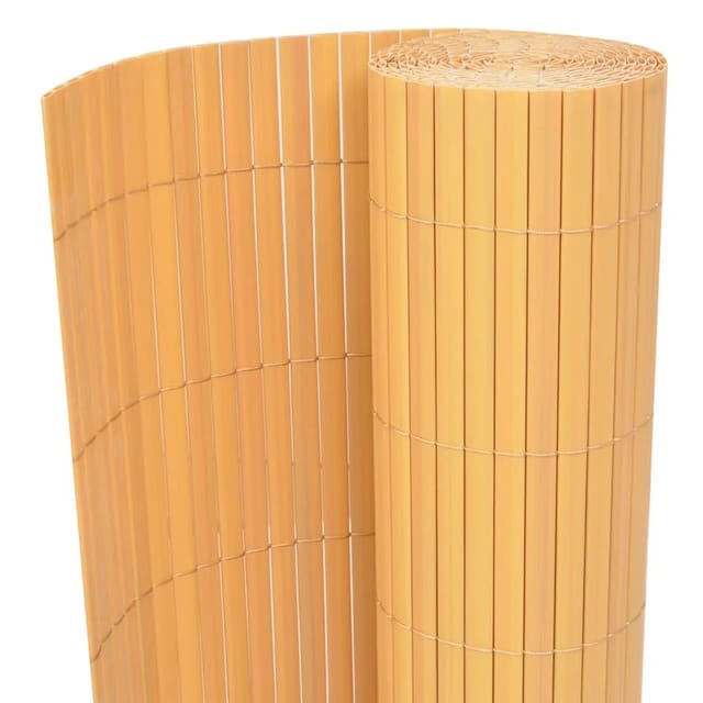 vidaXL Gartenzaun Doppelseitig PVC 90×500 cm Gelb 43629