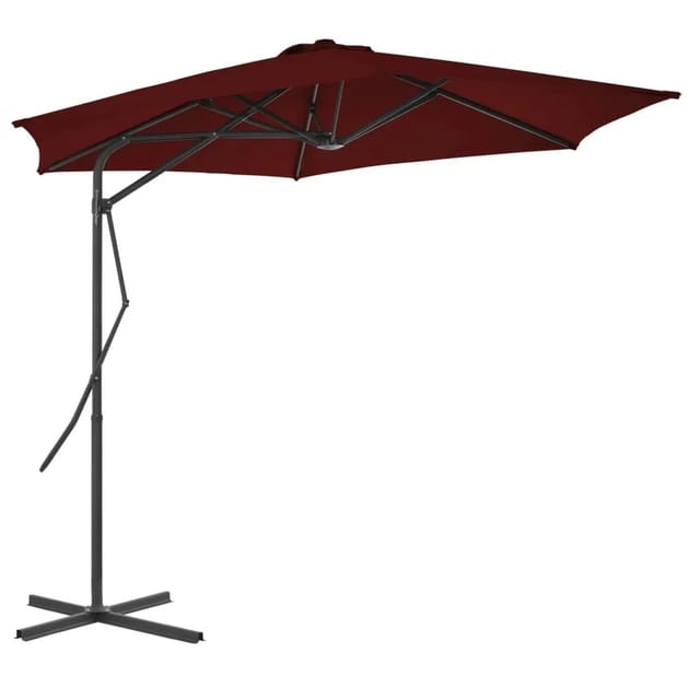 vidaXL Sonnenschirm mit Stahl-Mast 300x230 cm Bordeauxrot 312518