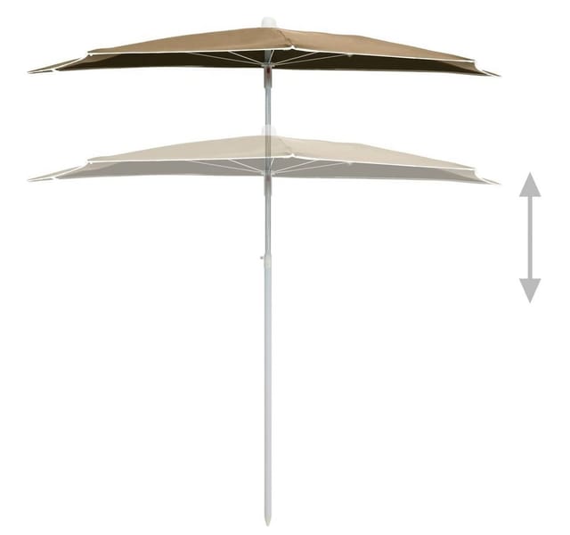 vidaXL Halb-Sonnenschirm mit Mast 180x90 cm Taupe 315562