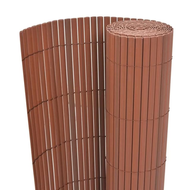 vidaXL Gartenzaun Doppelseitig PVC 90 x 300 cm Braun 43625