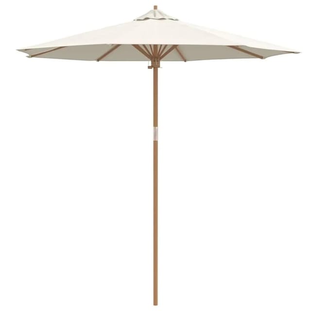 vidaXL Gartenparasol Cremeweiß 240 x 240 x 260 cm Bambus 4108082