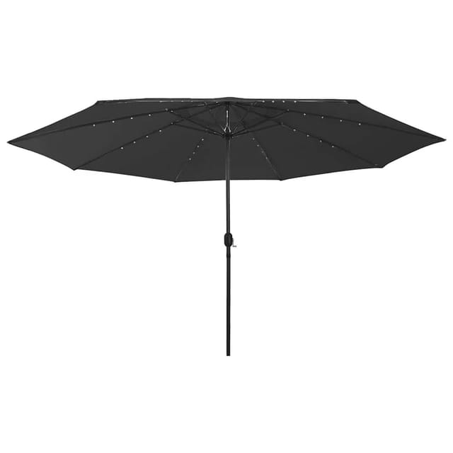 vidaXL Sonnenschirm mit LED-Beleuchtung 400 cm Schwarz 312536