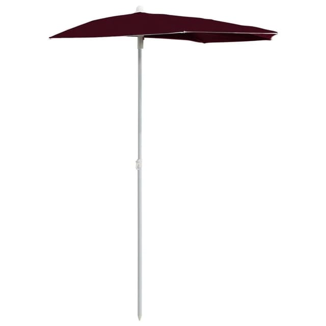vidaXL Halb-Sonnenschirm mit Mast 180x90 cm Bordeauxrot 315563
