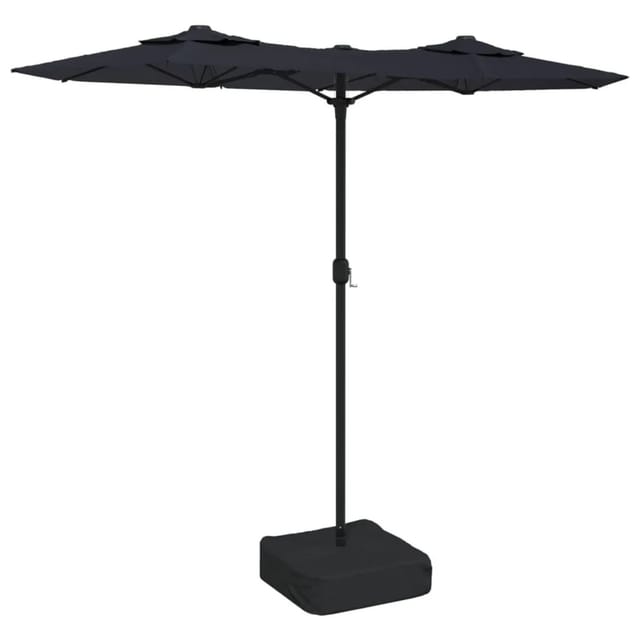 vidaXL Doppel-Sonnenschirm Schwarz 316x145 cm 362967