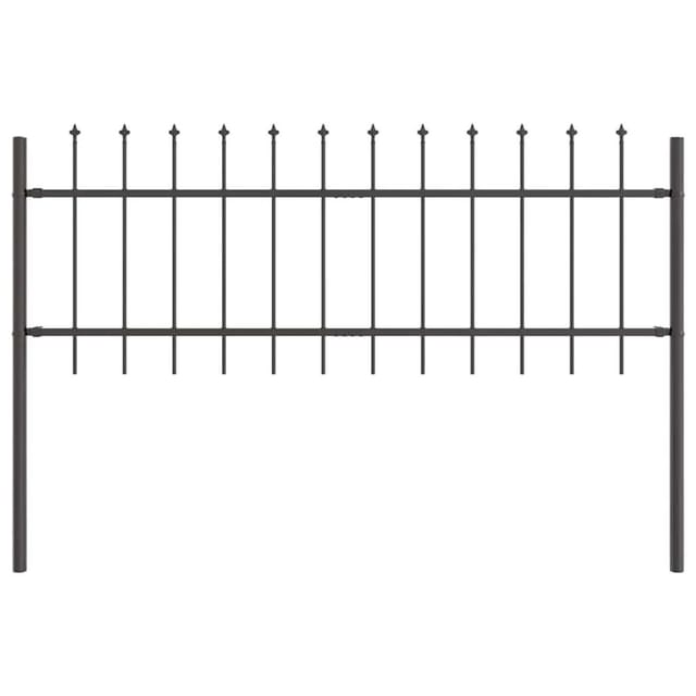 vidaXL Gartenzaun Grau 1,7 x 0,6 m Pulverbeschichteter Stahl 42003868
