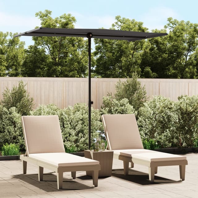 vidaXL Sonnenschirm mit Aluminium-Mast 180x110 cm Anthrazit 47330