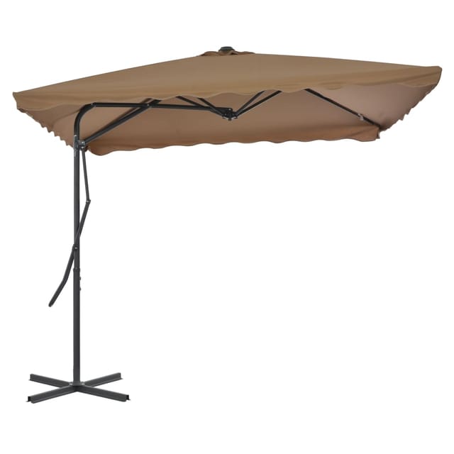 vidaXL Sonnenschirm mit Stahl-Mast 250x250 cm Taupe 44884