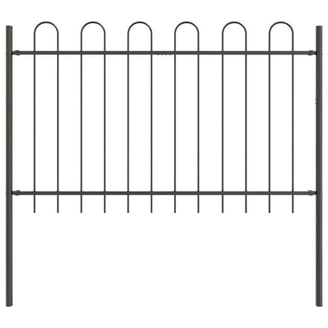vidaXL Gartenzaun Grau 1,7 x 1,2 m Pulverbeschichteter Stahl 42003876