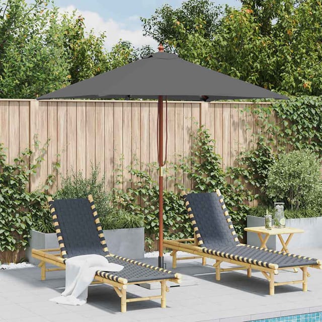 vidaXL Sonnenschirm mit Holz-Mast 150x200 cm Anthrazit 44535