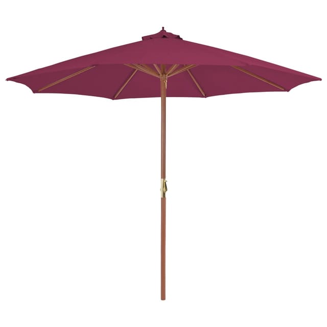 vidaXL Sonnenschirm mit Holz-Mast 300 cm Bordeauxrot 44497