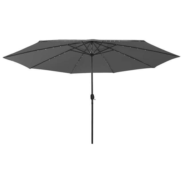 vidaXL Sonnenschirm mit LED-Beleuchtung 400 cm Anthrazit 312532