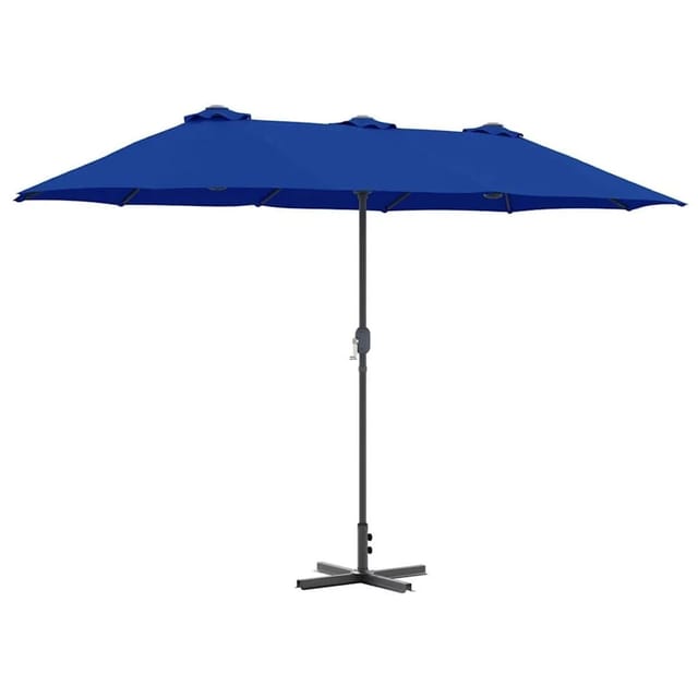 vidaXL Gartenparasol Blau 370 x 197 x 239 cm Pulverbeschichteter Stahl 42003372