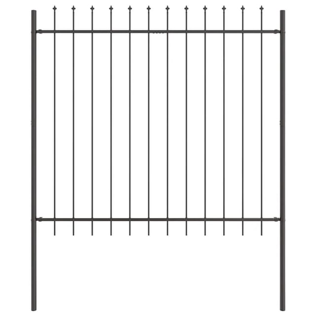 vidaXL Gartenzaun Grau 1,7 x 1,5 m Pulverbeschichteter Stahl 42003872