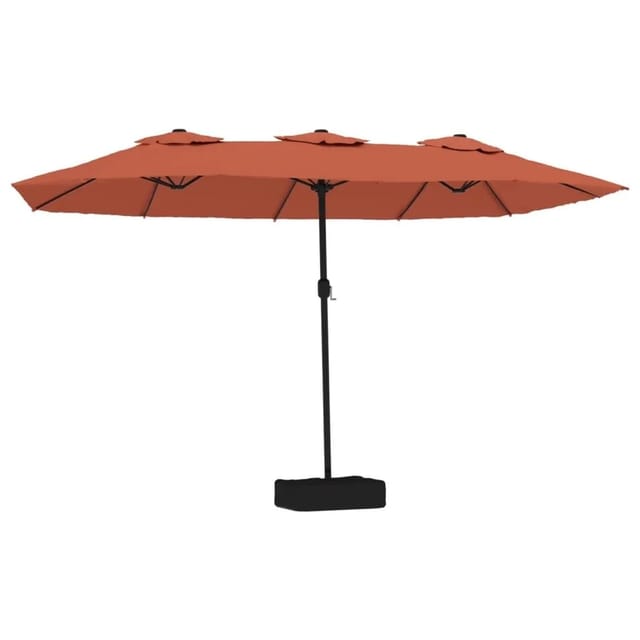 vidaXL Doppel-Sonnenschirm Terrakottarot 449x265 cm 362950