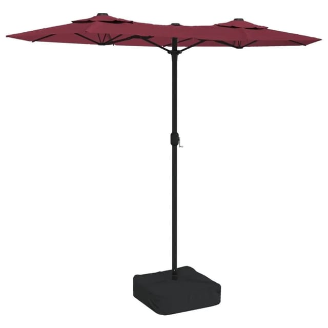 vidaXL Doppel-Sonnenschirm Bordeauxrot 316x145 cm 362965
