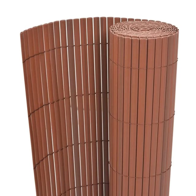 vidaXL Gartenzaun Doppelseitig PVC 90 x 500 cm Braun 43630