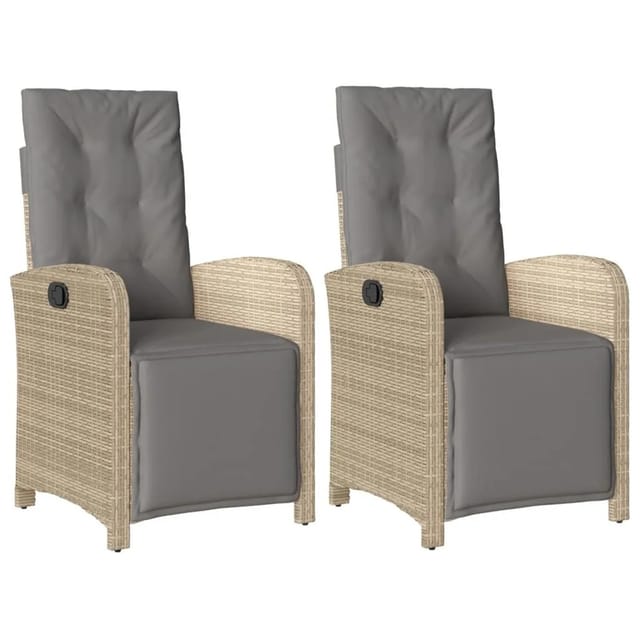 vidaXL Gartensessel mit Fußteil 2 Stk Verstellbar Poly Rattan 365197