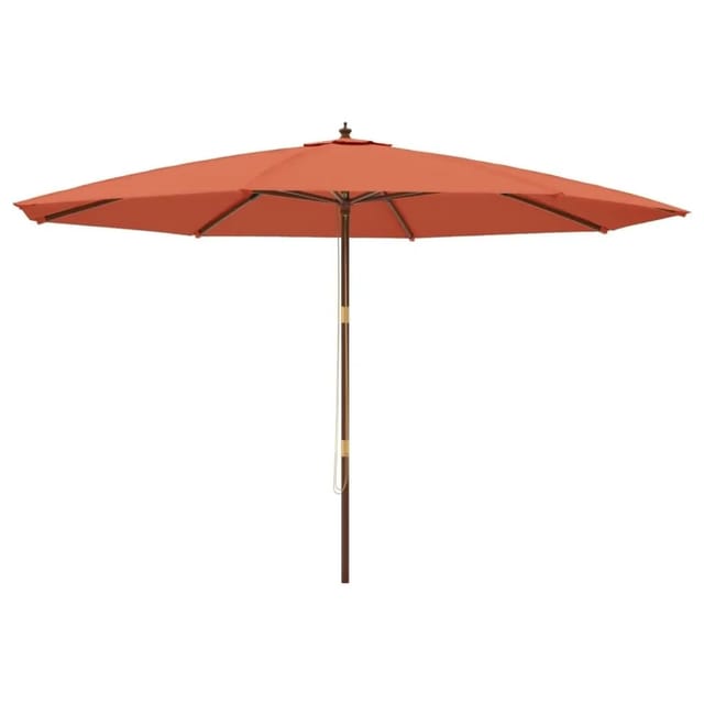 vidaXL Sonnenschirm mit Holzmast Terrakotta 400x273 cm 363180