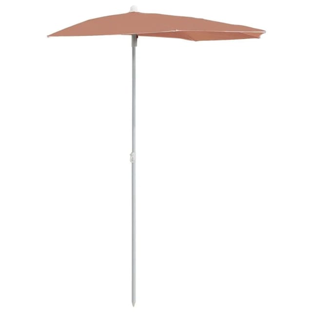 vidaXL Halb-Sonnenschirm mit Mast 180x90 cm Terrakottarot 315564