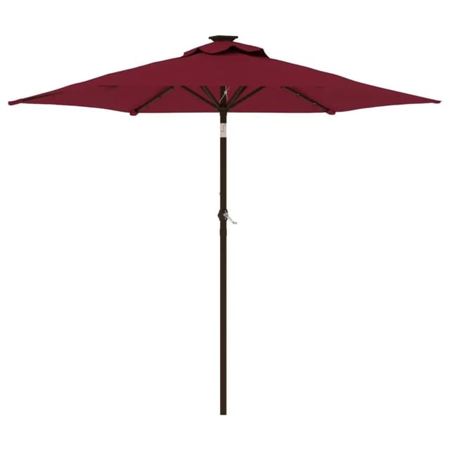 vidaXL Sonnenschirm mit LED und Stahlmast Weinrot 225x225x212 cm 4005070