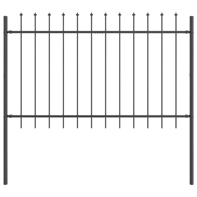 vidaXL Gartenzaun Grau 1,7 x 0,8 m Pulverbeschichteter Stahl 42003869