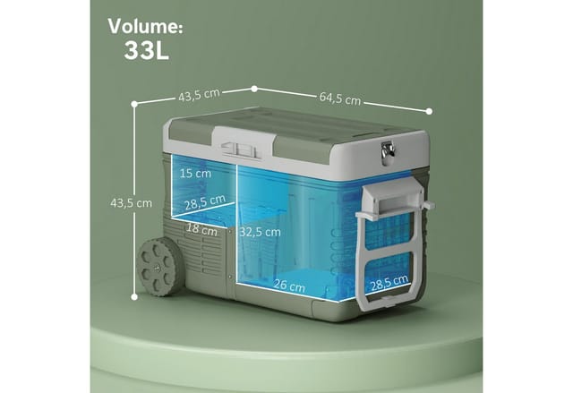 Outsunny Kühlbox Kunststoff 64,5L x 43,5B x 43,5H cm