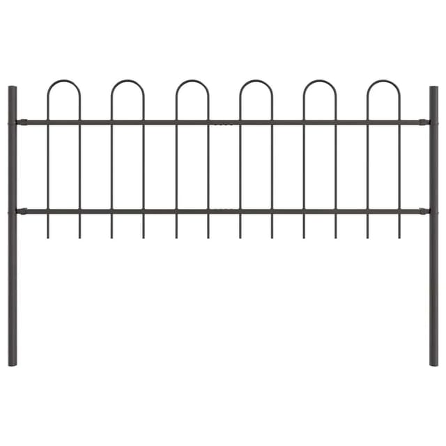 vidaXL Gartenzaun Grau 11,9 x 0,6 m Pulverbeschichteter Stahl 3334133