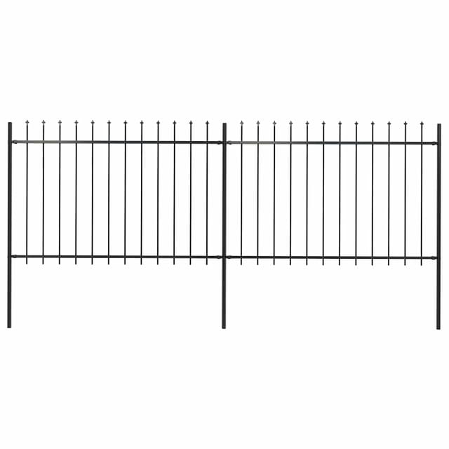 vidaXL Gartenzaun mit Speerspitzen Stahl 3,4 x 1,2 m Schwarz 277621