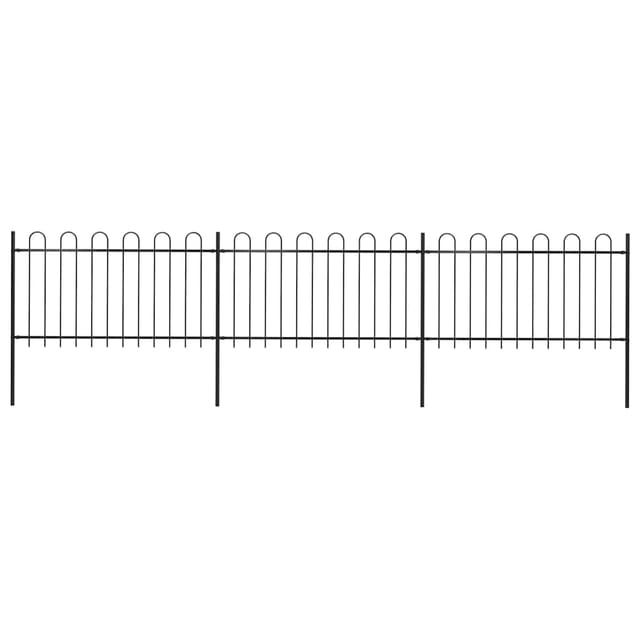 vidaXL Gartenzaun mit Rundbogen Stahl 537 x 100 cm Schwarz 277658