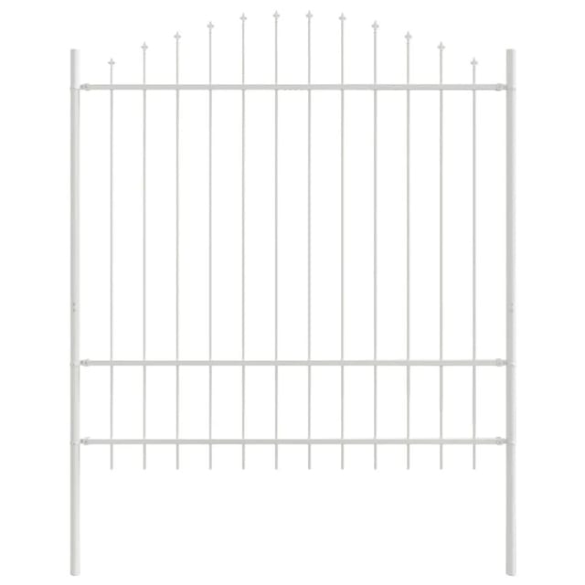 vidaXL Gartenzaun Weiß 510 x 175 cm Pulverbeschichteter Stahl 3360146