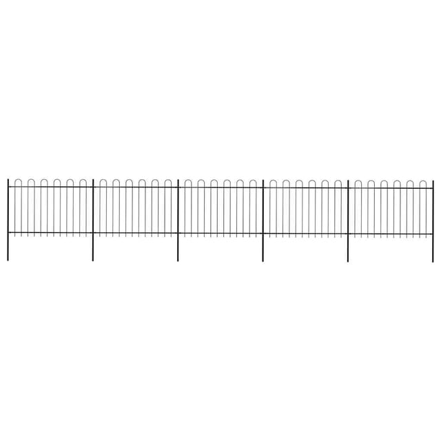 vidaXL Gartenzaun mit Bügel-Design Stahl 8,5 x 1,2 m Schwarz 277669